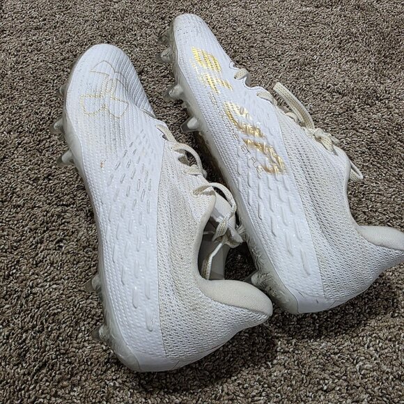 Under Armour Football Cleats White/Gold Men’s Size 8.5 Pre-Owned - Picture 13 of 13